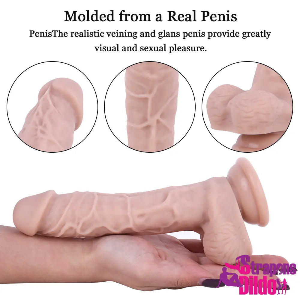 7.87in Lifelike Strap On Dildo For Vagina Stimulation Love Sex Toy - Strap ons Dildo