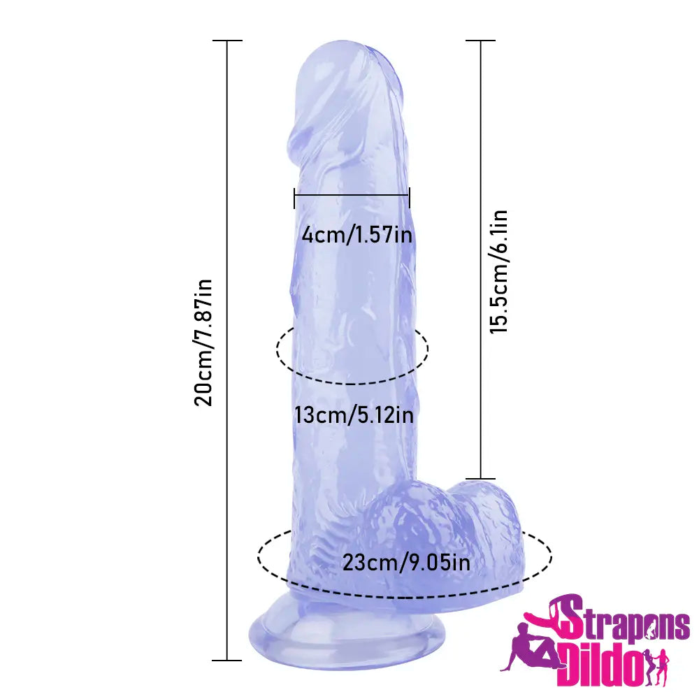 7.87in Realistic Flesh Feeling Strap On Dildo For Women And Men - Strap ons Dildo