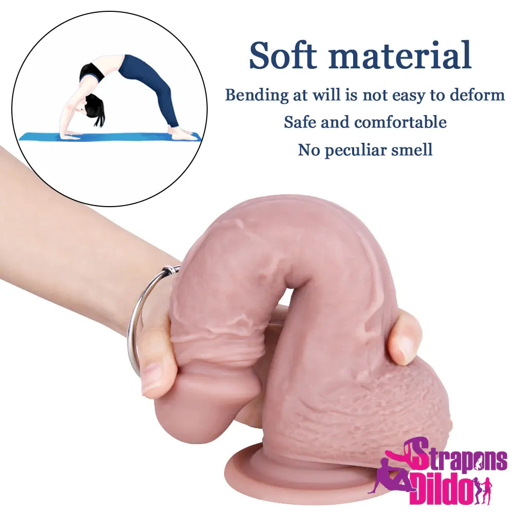 8.27in Real Big Silicone Soft Strap On Dildo For Couple G-spot Simulation - Strap ons Dildo