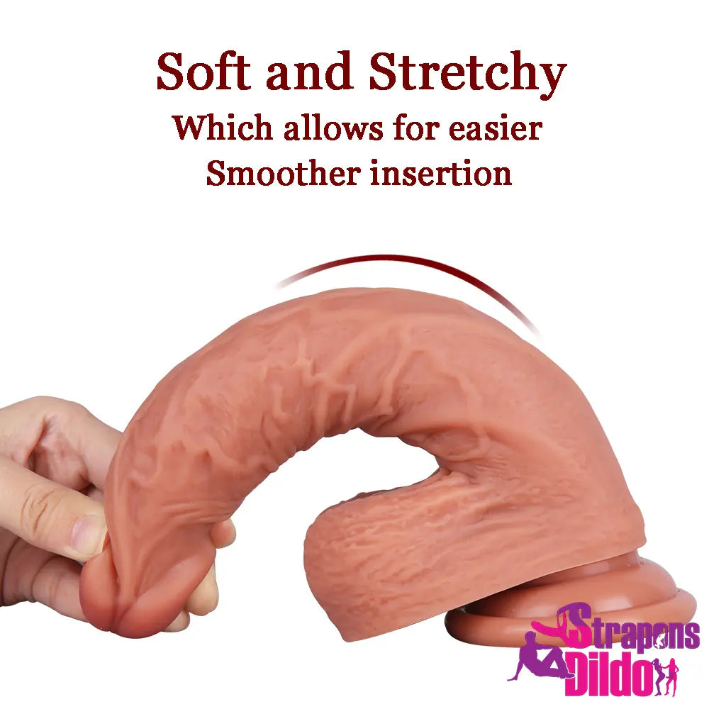 8.46in Super Skin Lifelike Soft Silicone Strap On Dildo For Females - Strap ons Dildo