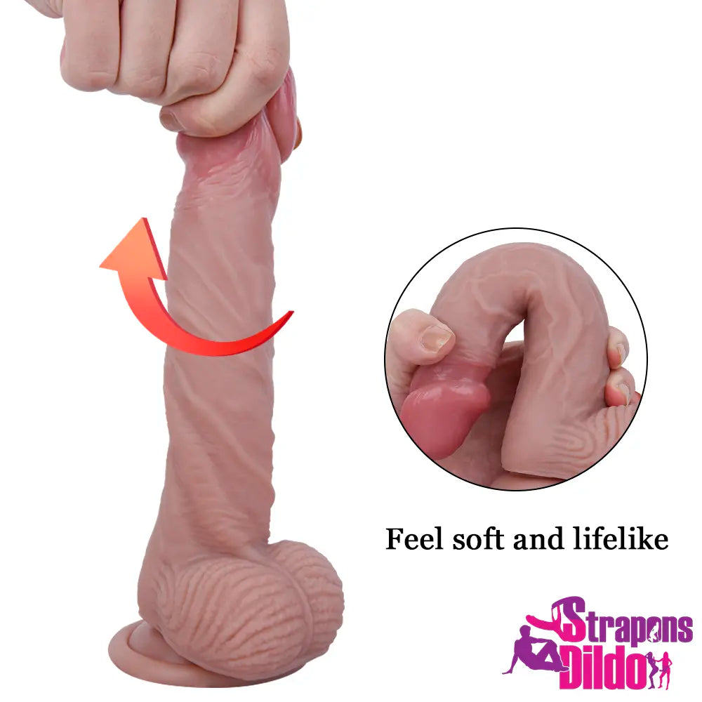 7.87in Lifelike Soft Silicone Strap On Dildo G spot Female Sex Toy - Strap ons Dildo