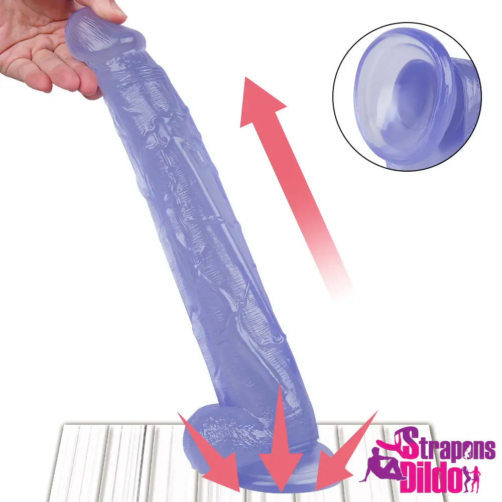 13.38in Realistic Curved Big Strap On Dildo Curved Throat Sex Toy - Strap ons Dildo