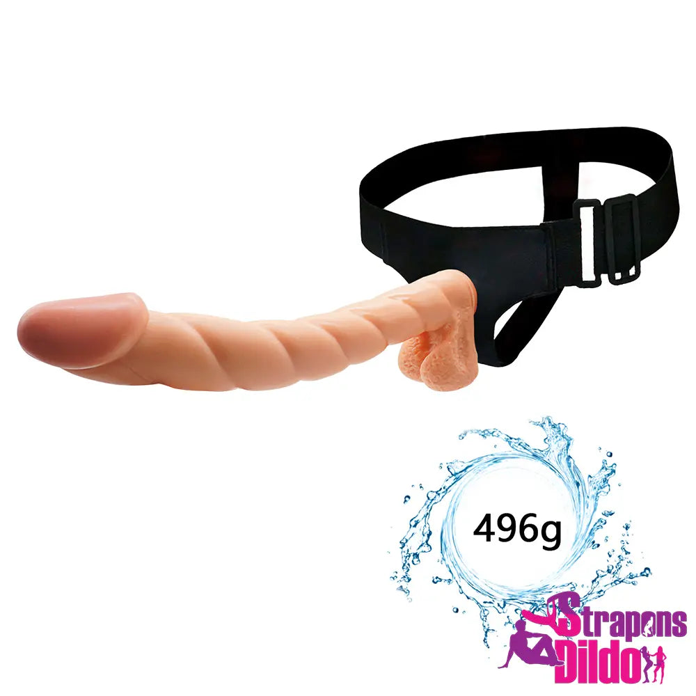 12.6in Realistic Skin Texture Long Strap on Dildo With Powerful Sucker