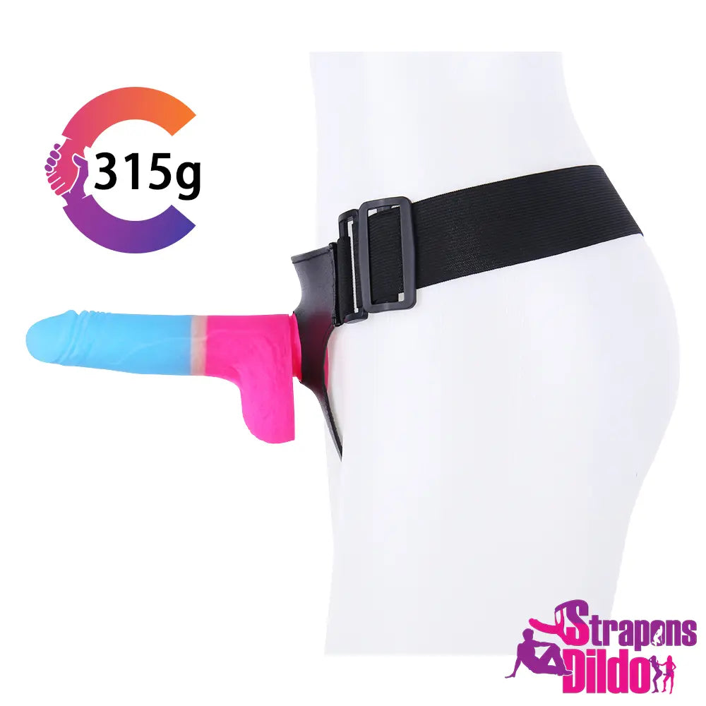 7.09in Colorful Silicone Soft Strap On Dildo For Penis G-spot Simulation