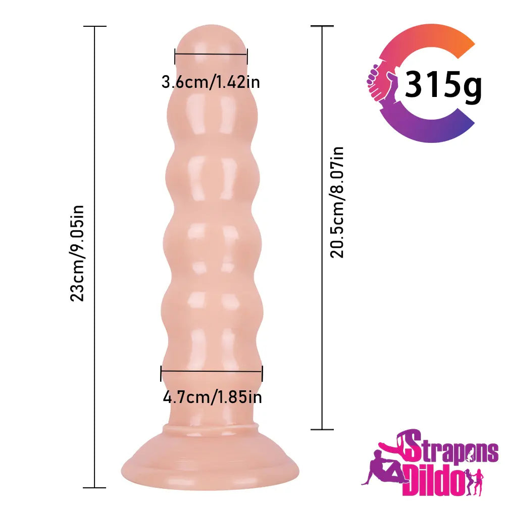 9.05in Strap On Dildo Big Butt Plug With Beads For Female Lesbian - Strap ons Dildo