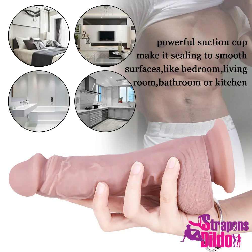 8.27in Real Big Silicone Soft Strap On Dildo For Couple G-spot Simulation - Strap ons Dildo