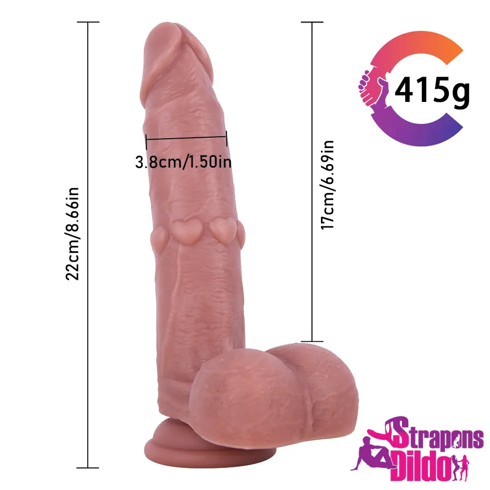 8.66in Lifelike Big Silicone Soft Strap On Dildo For Couple Adult Sex - Strap ons Dildo