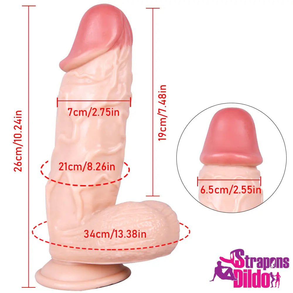 10.24in Real Hands-Free Big Thick Strap On Dildo Adult Love Sex Toy - Strap ons Dildo