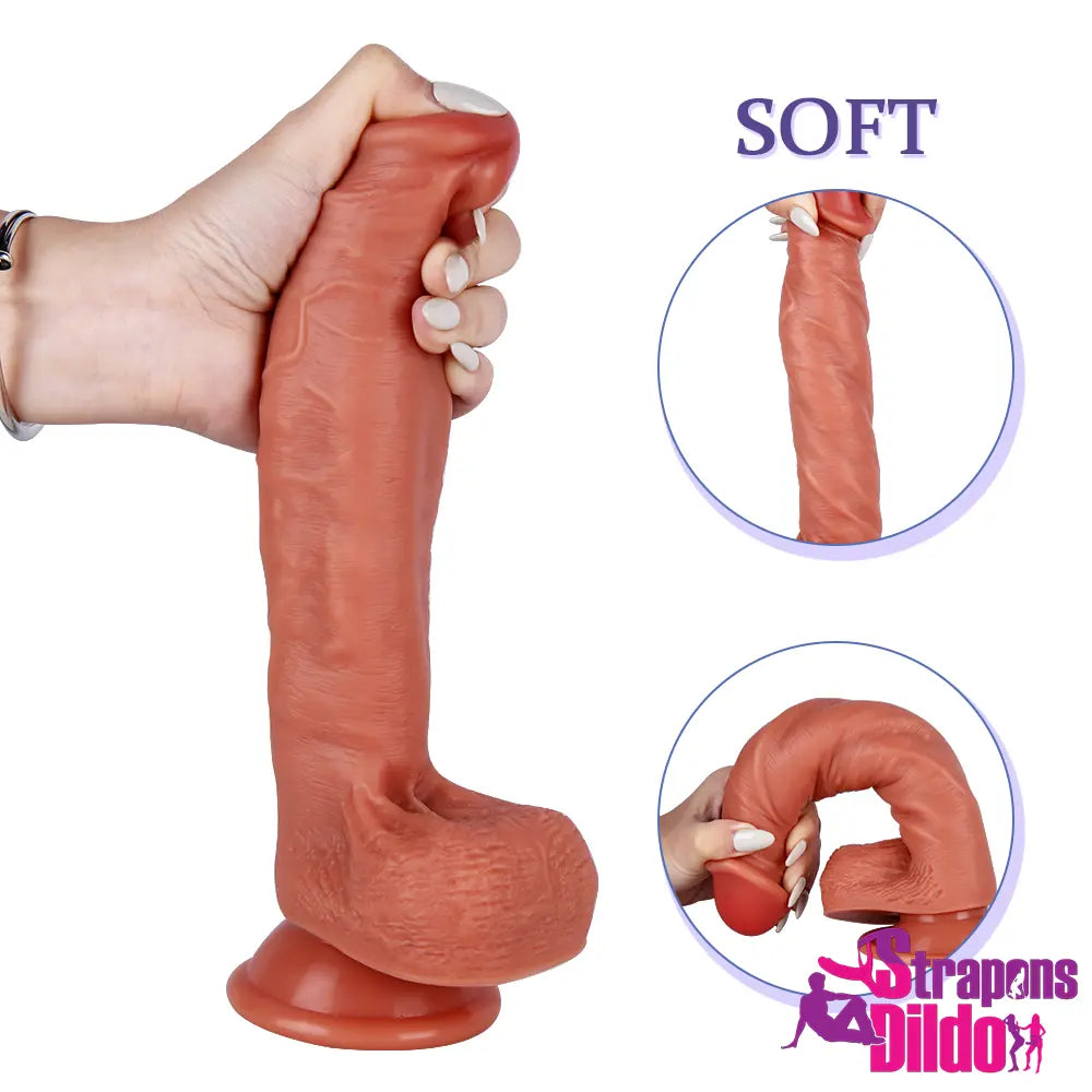 9.45in Lifelike Silicone Big Strap On Dildo For Female Vagina - Strap ons Dildo