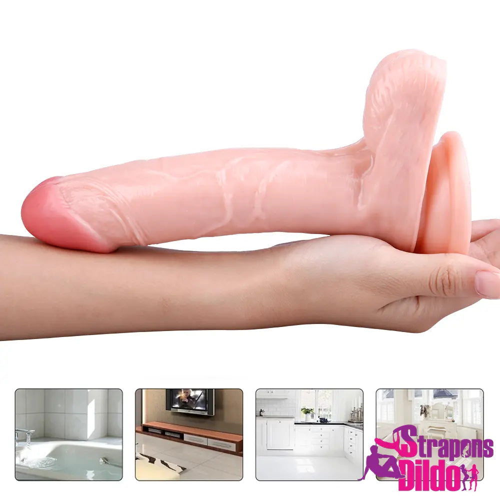 7.87in Realistic Skin Feeling Strap On Dildo For Vagina Anal Play - Strap ons Dildo