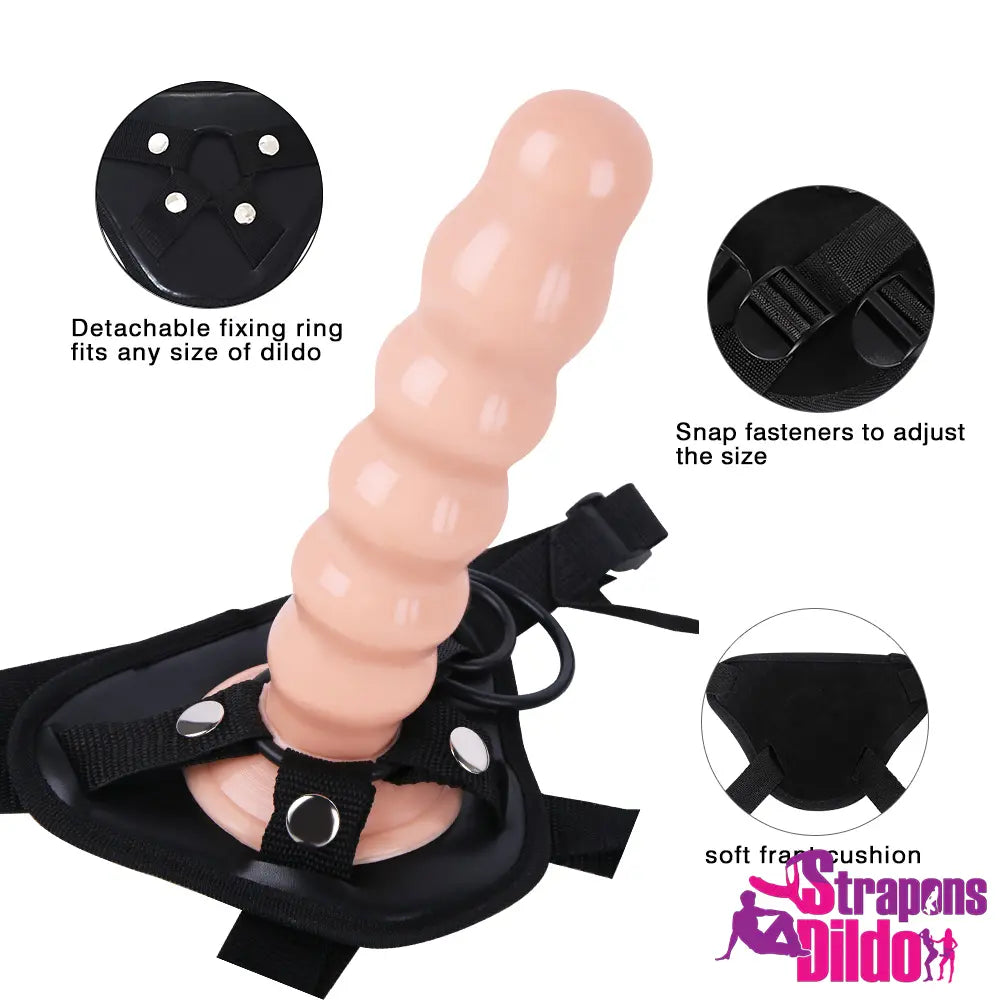 9.05in Strap On Dildo Big Butt Plug With Beads For Female Lesbian - Strap ons Dildo