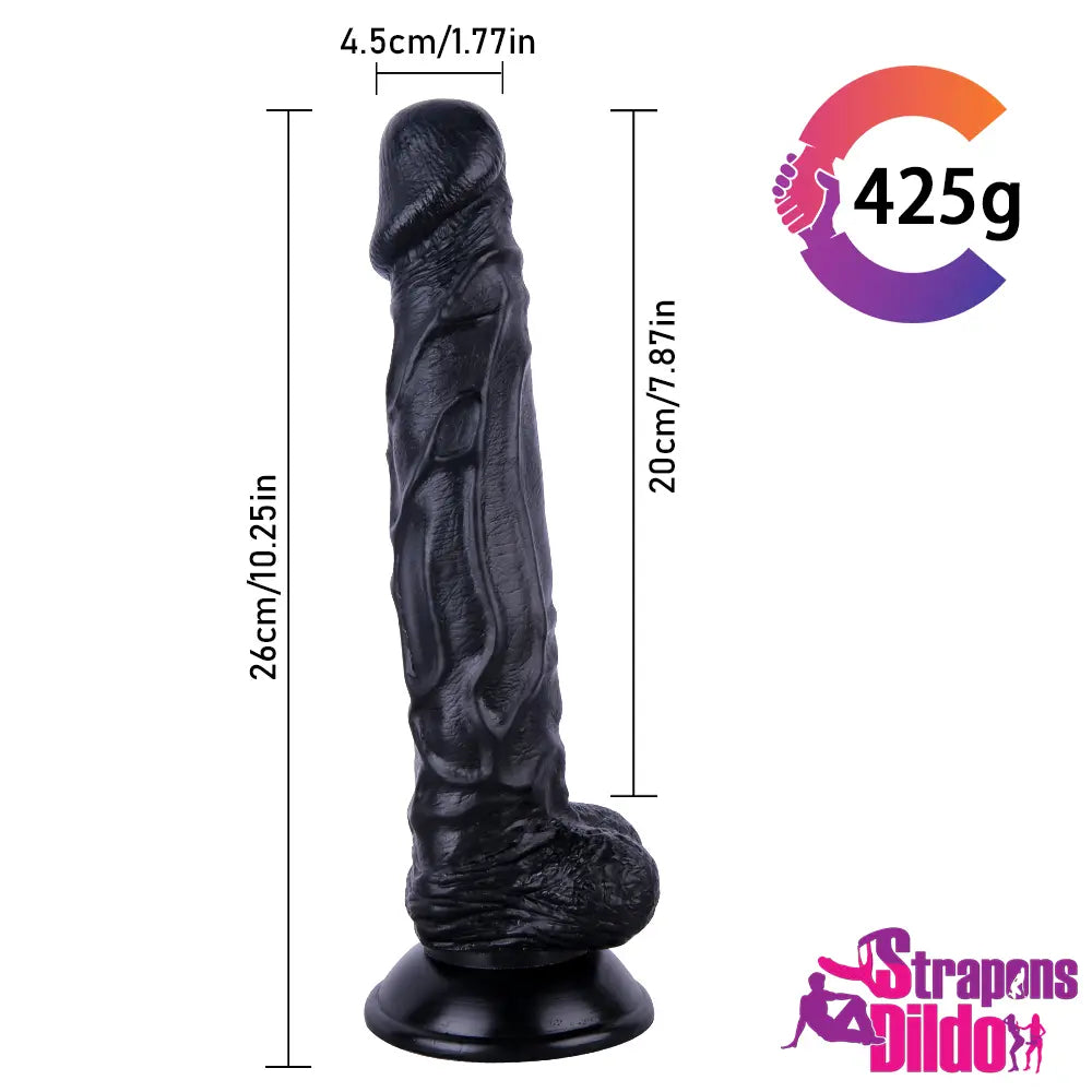 10.25in Realistic Unisex Big Strap On Dildo For Female With Suction Cup - Strap ons Dildo