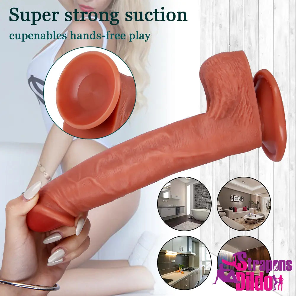 9.45in Lifelike Silicone Big Strap On Dildo For Female Vagina - Strap ons Dildo