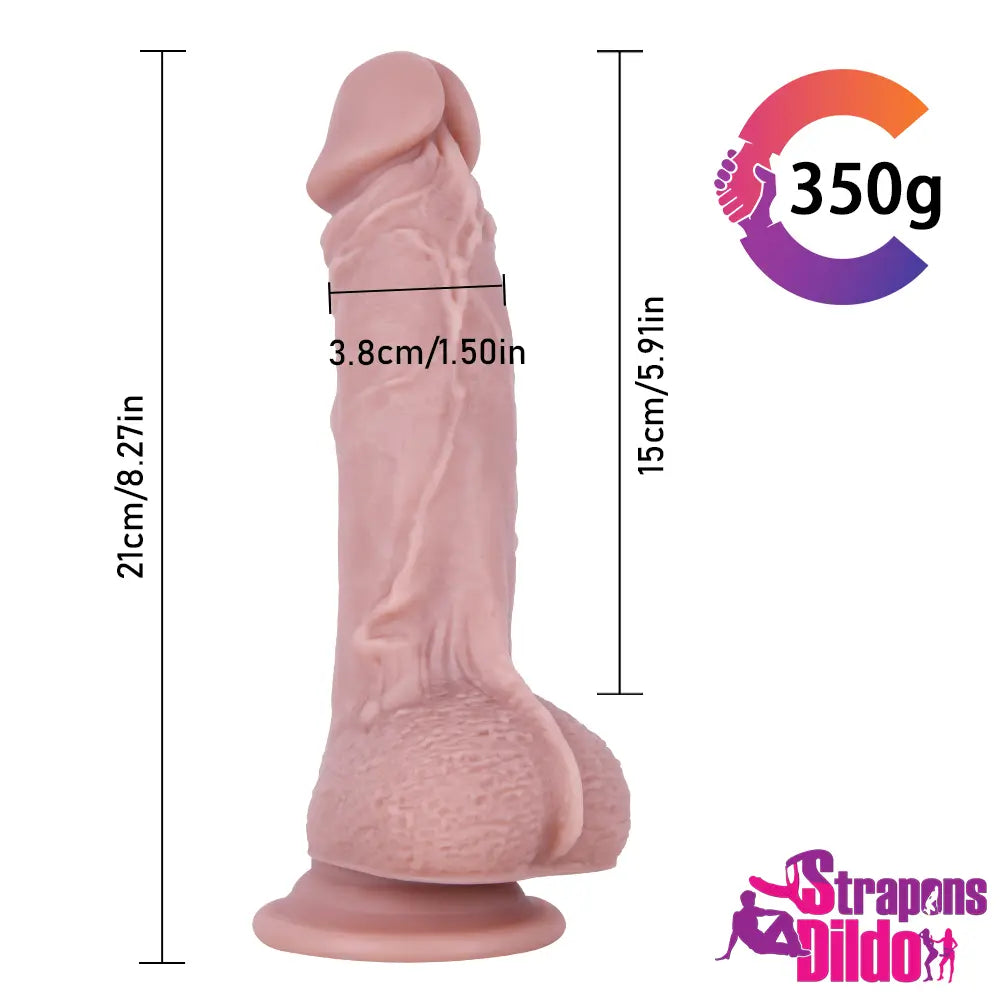 8.27in Real Big Silicone Soft Strap On Dildo For Couple G-spot Simulation - Strap ons Dildo