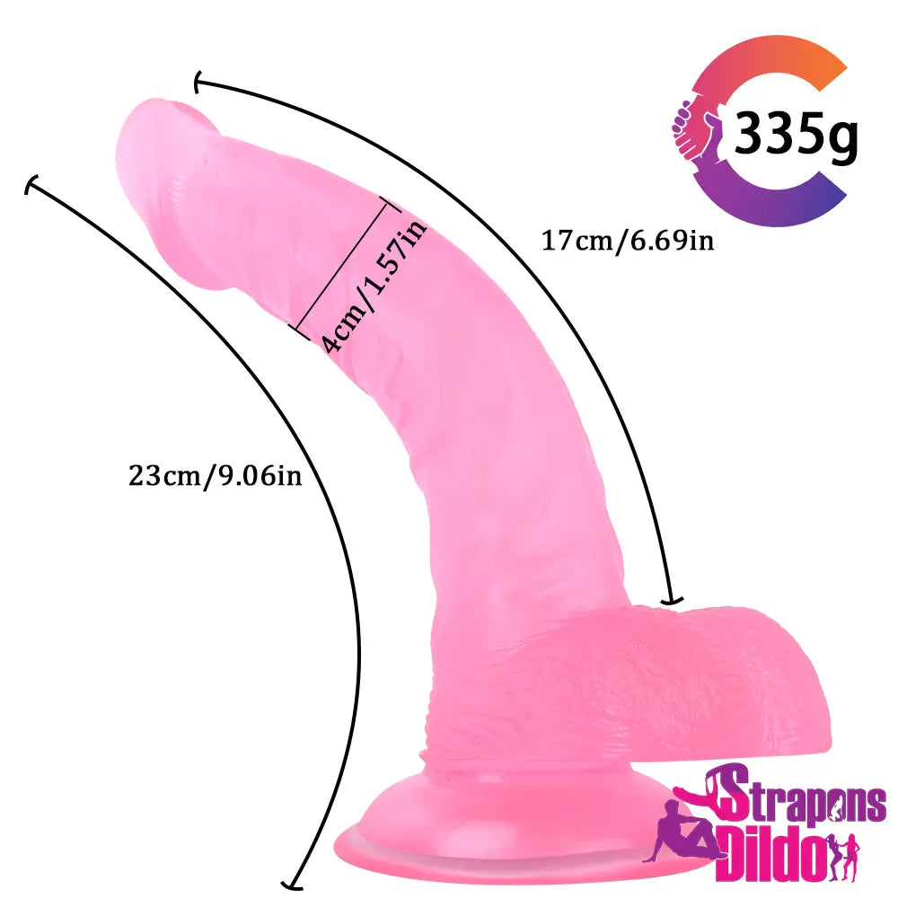 9.06in Curved Realistic Strap On Dildo For Anal For Women Masturbator - Strap ons Dildo