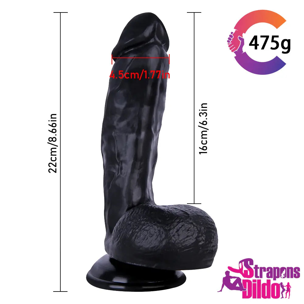 8.66in Realistic Unisex Big Strap On Dildo For Female G-Spot Erotic - Strap ons Dildo