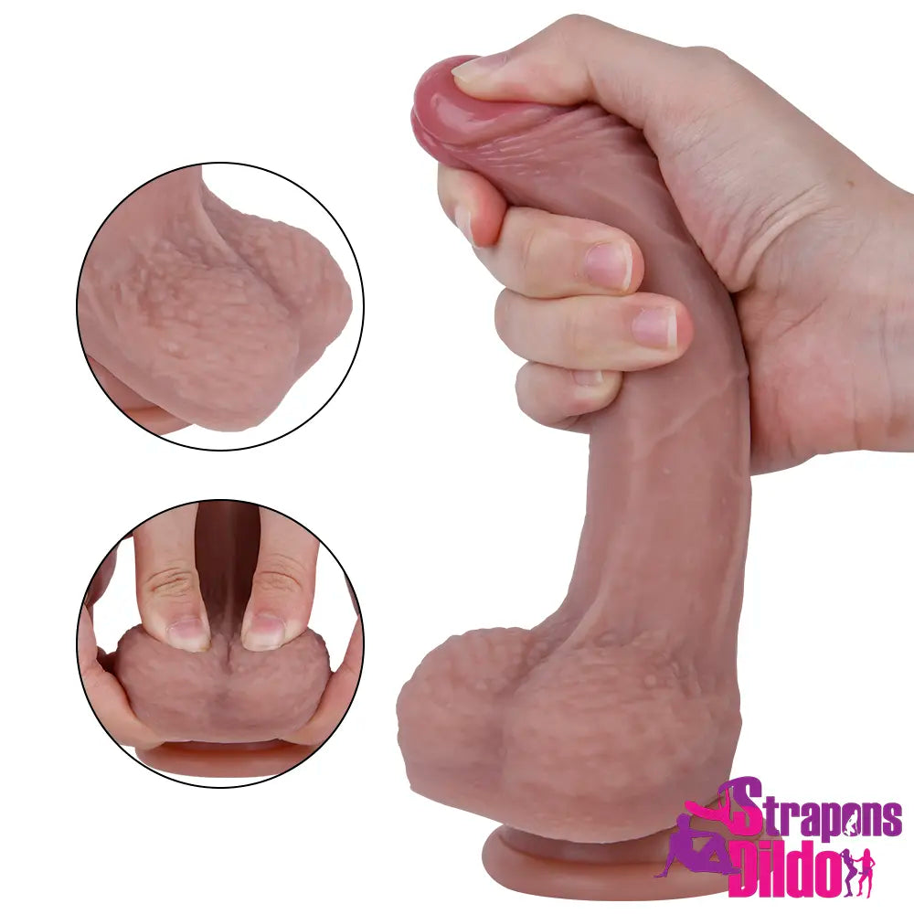 7.48in Lifelike Soft Silicone Strap On Dildo For Female Masturbator - Strap ons Dildo