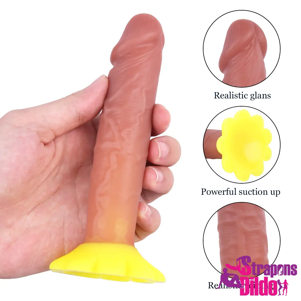 5.9in Real Feeling Soft Small Strap On Dildo With Sucker Cup Love Toy - Strap ons Dildo