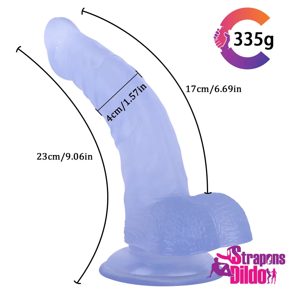 9.06in Curved Realistic Strap On Dildo For Anal For Women Masturbator - Strap ons Dildo