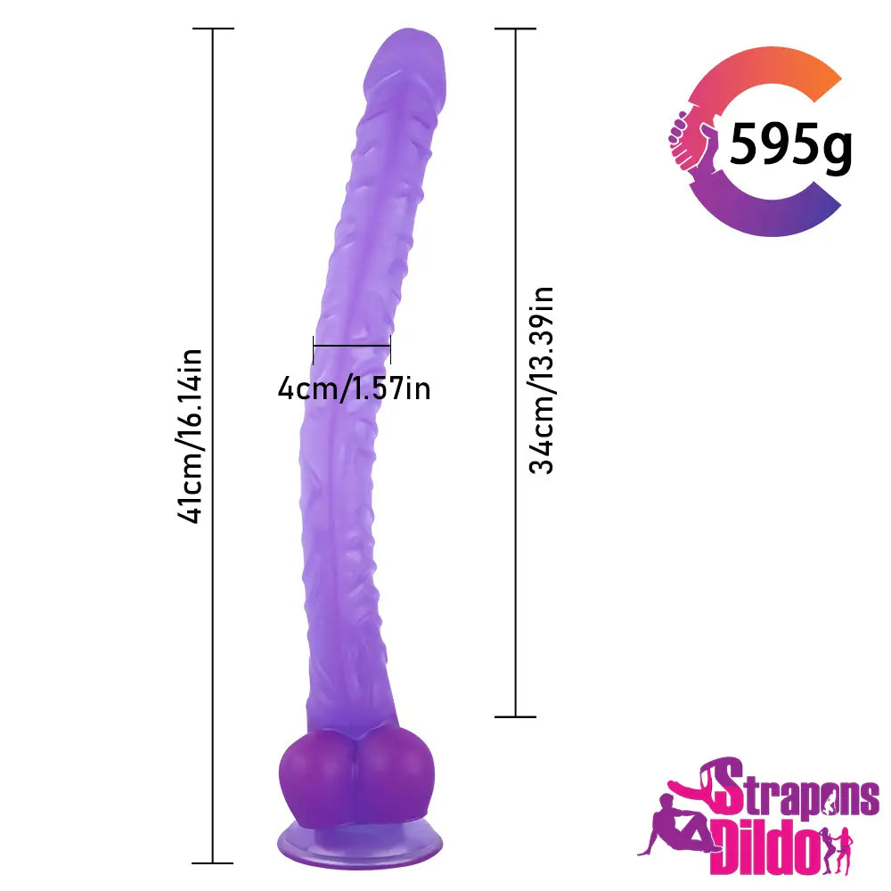 16.14in Lifelike Long Big Strap On Dildo For Anus Vagina Stimulation - Strap ons Dildo