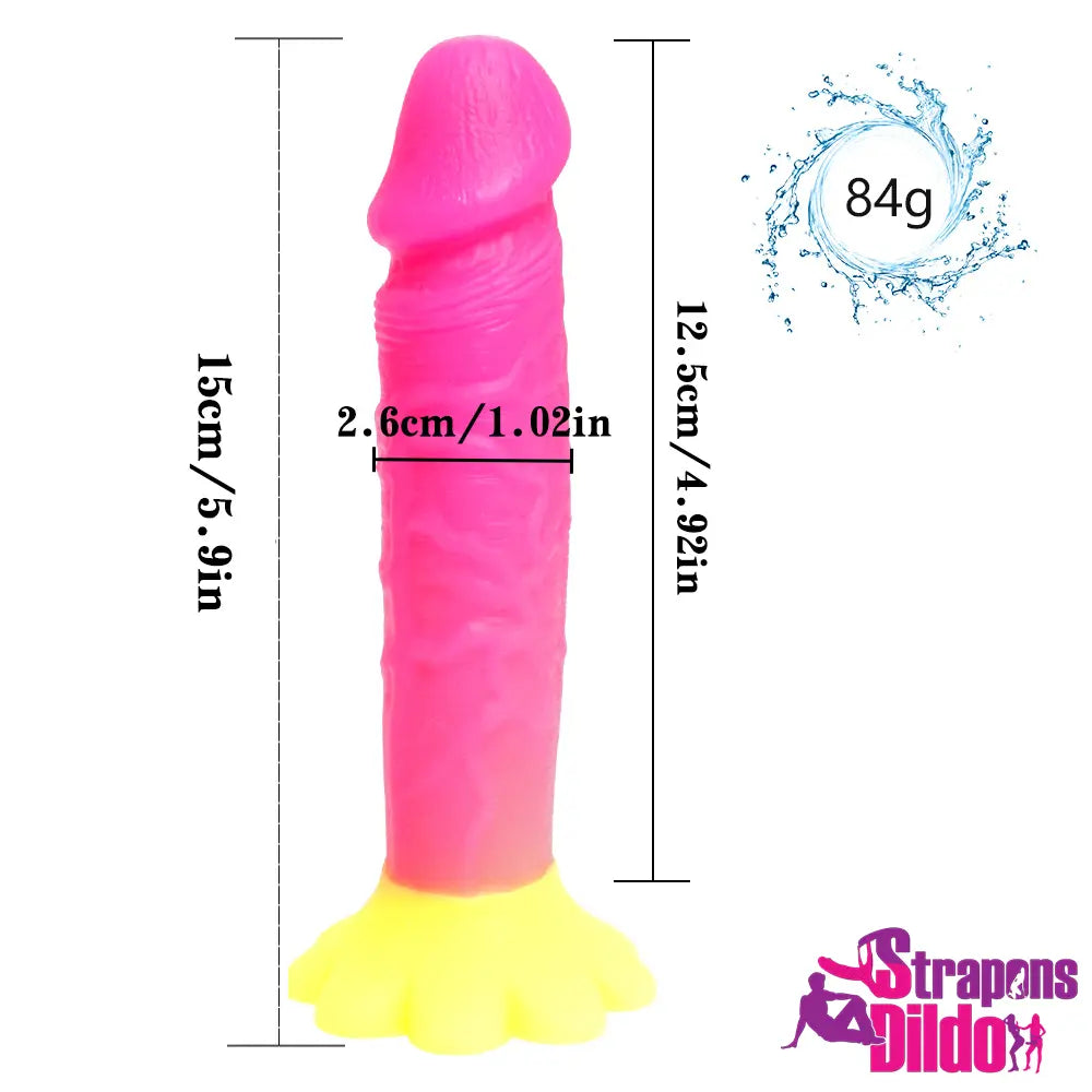 5.9in Real Feeling Soft Small Strap On Dildo With Sucker Cup Love Toy - Strap ons Dildo