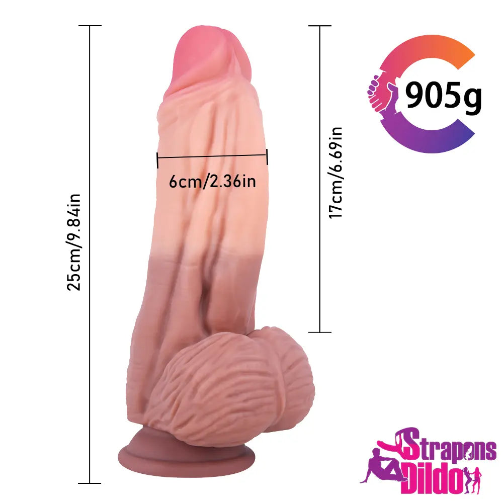 9.84in Lifelike Thick Big Silicone Soft Strap On Dildo For Couple Sex - Strap ons Dildo