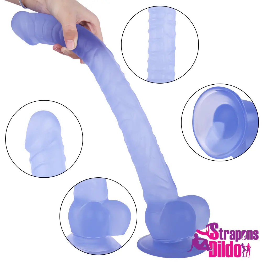 16.14in Lifelike Long Big Strap On Dildo For Anus Vagina Stimulation - Strap ons Dildo