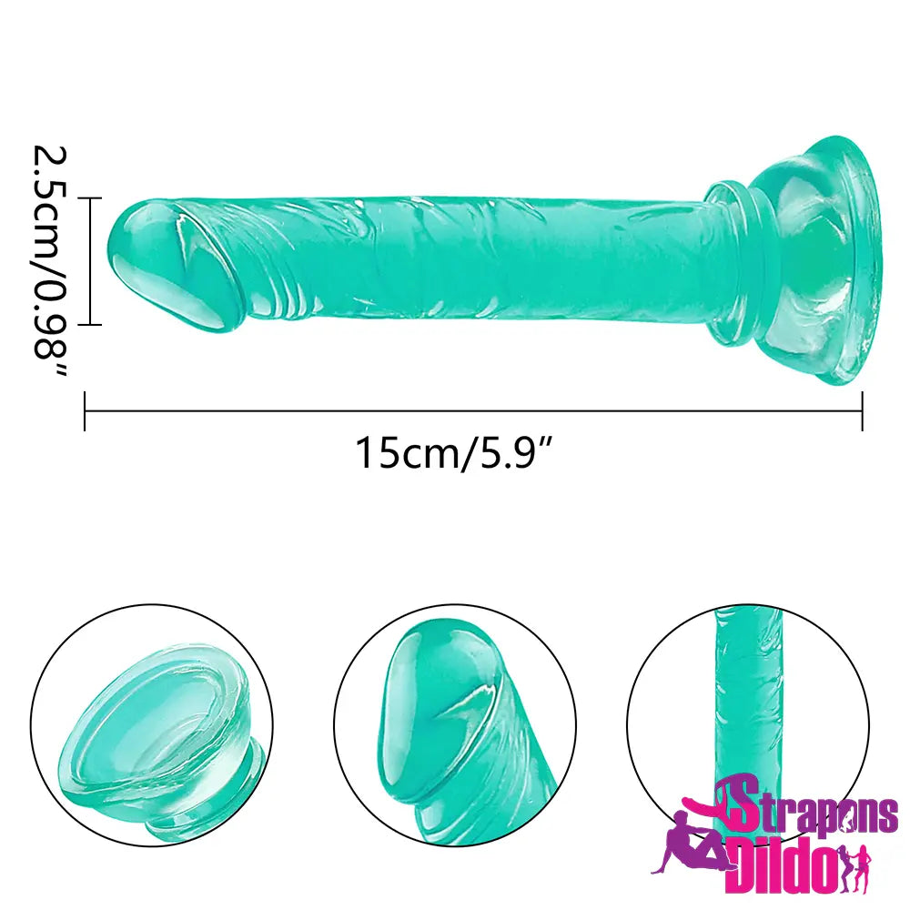 5.9in Realistic Skin Texture Strap on Dildo For Women Men Orgasm - Strap ons Dildo