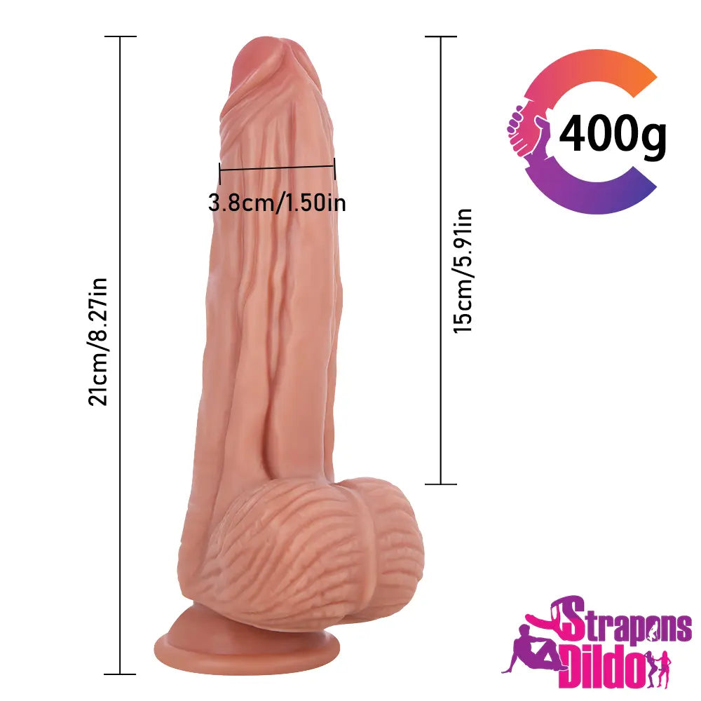 8.27in Real Lifelike Big Silicone Soft Strap On Dildo For Female Vagina - Strap ons Dildo