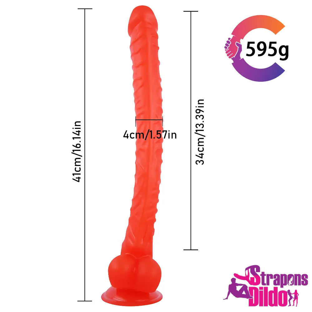 16.14in Lifelike Long Big Strap On Dildo For Anus Vagina Stimulation - Strap ons Dildo