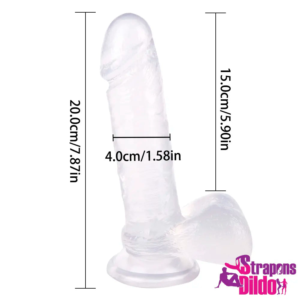 7.87in Realistic Flesh Feeling Strap On Dildo With Removable Vac-U-Lock - Strap ons Dildo