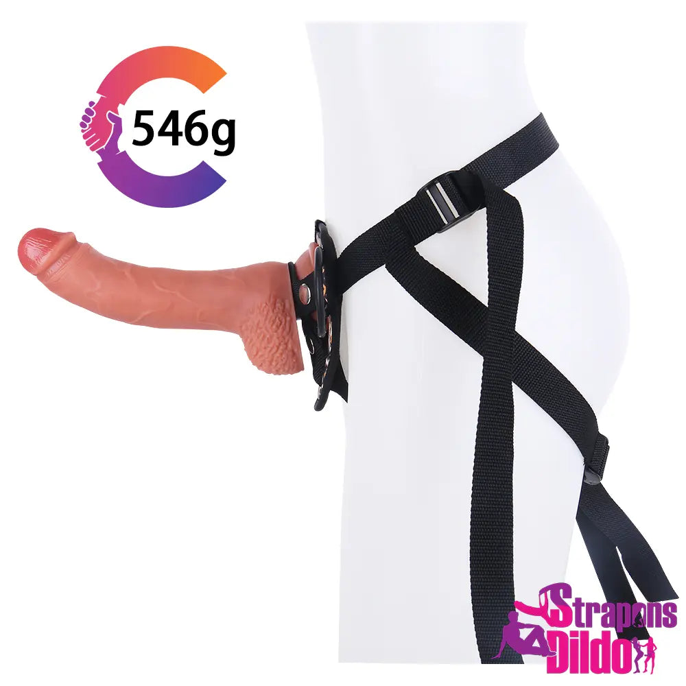 9.06in Realistic Big Silicone Soft Strap On Dildo With Strong Suction Cup - Strap ons Dildo