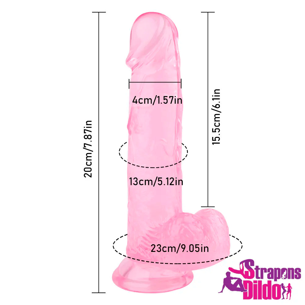 7.87in Realistic Flesh Feeling Strap On Dildo For Women And Men - Strap ons Dildo