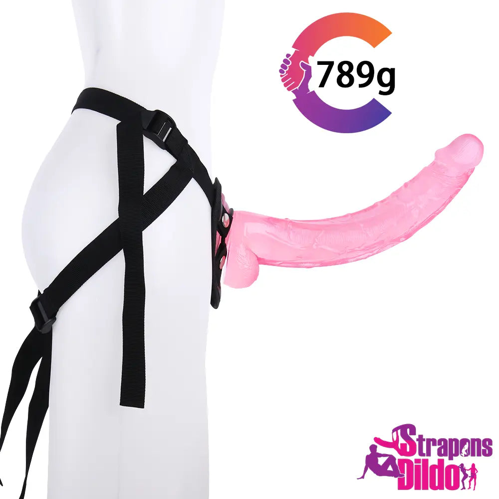 13.38in Realistic Curved Big Strap On Dildo Curved Throat Sex Toy - Strap ons Dildo