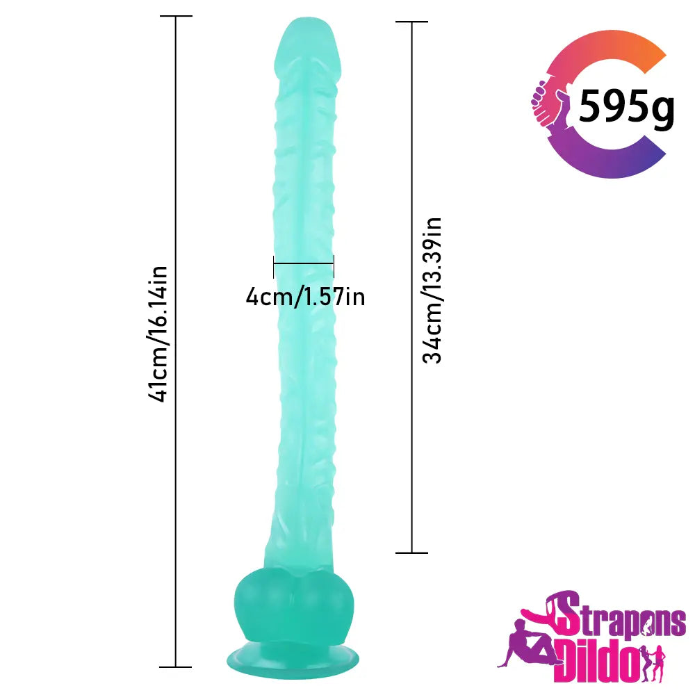 16.14in Lifelike Long Big Strap On Dildo For Anus Vagina Stimulation - Strap ons Dildo