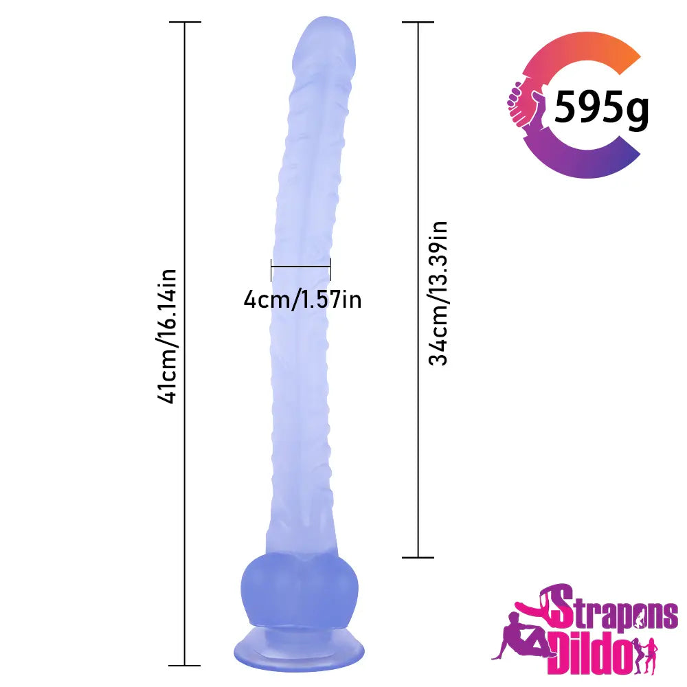 16.14in Lifelike Long Big Strap On Dildo For Anus Vagina Stimulation - Strap ons Dildo