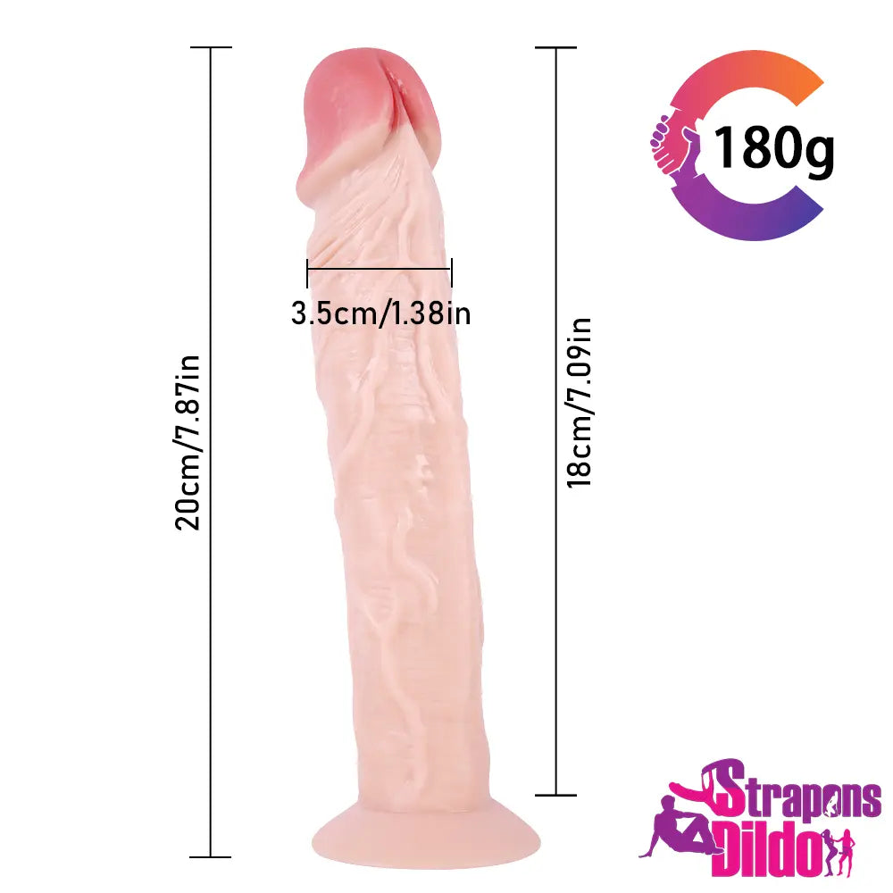 7.87in Realistic Strap On Dildo Penis Sex Toy For Women Lesbian - Strap ons Dildo