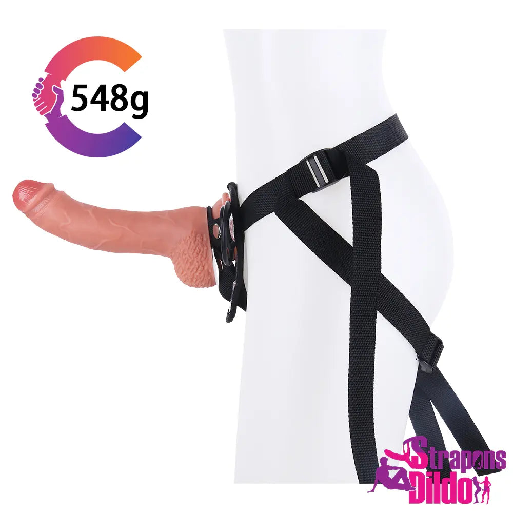 9.06in Realistic Big Silicone Soft Strap On Dildo With Strong Suction Cup - Strap ons Dildo