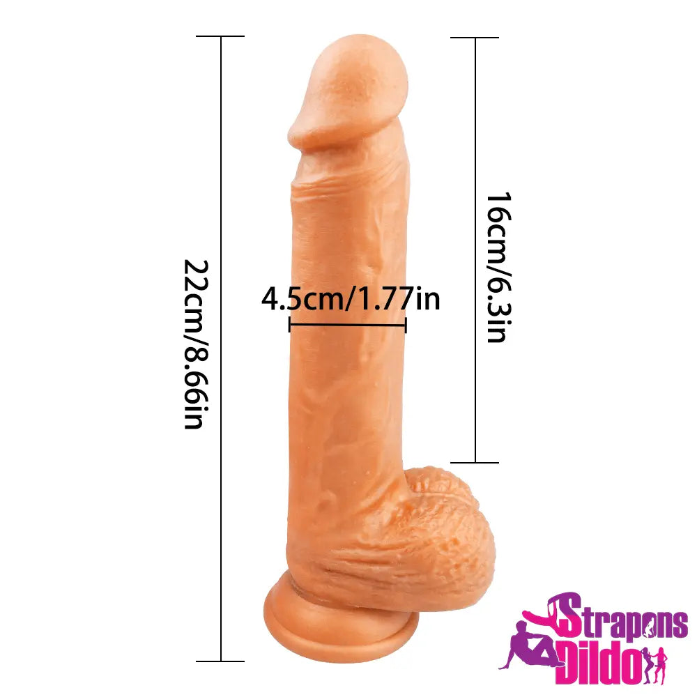 8.66in Real Silicone Big Soft Strap On Dildo For Lesbian Gay Couples - Strap ons Dildo