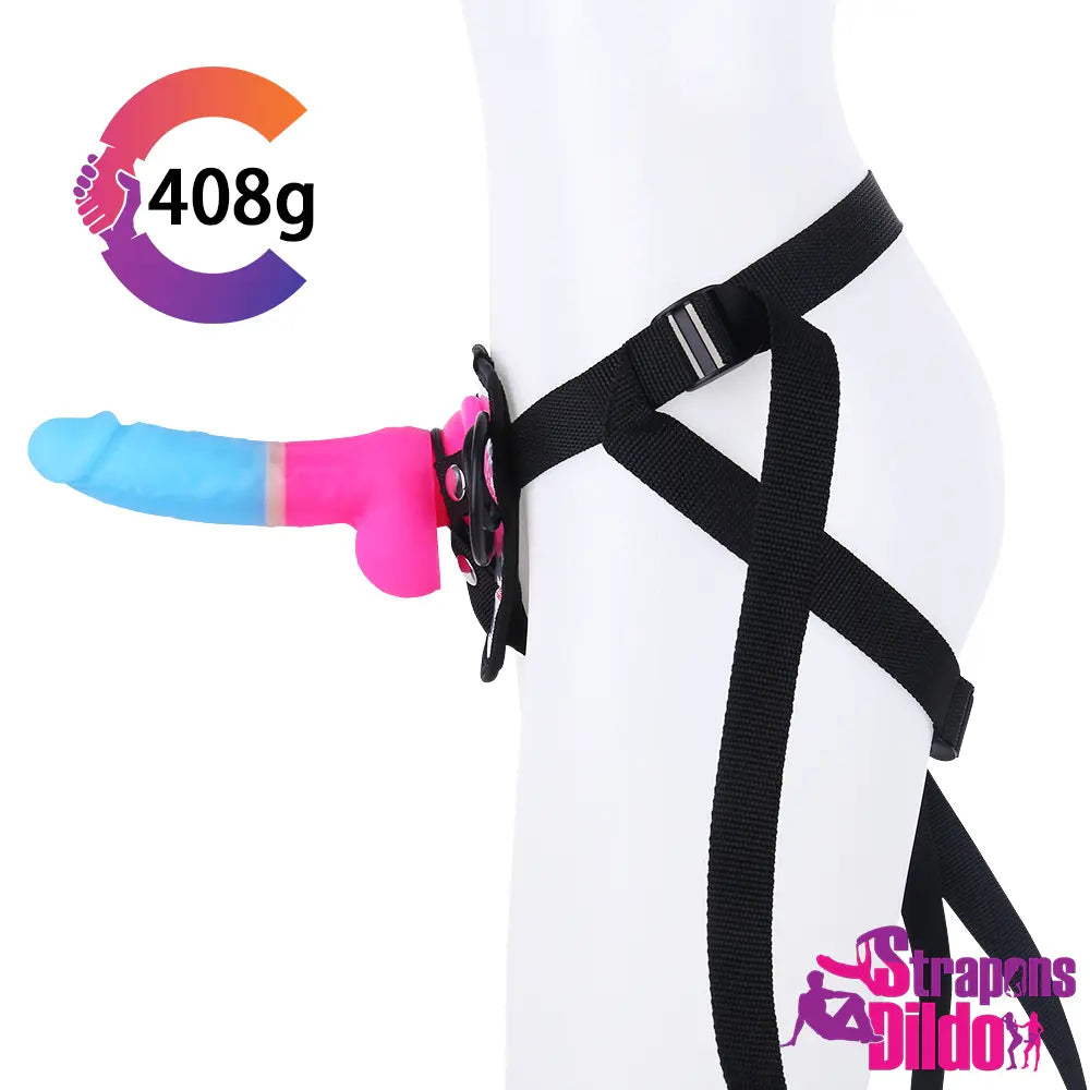 7.87in Real Colorful Silicone Soft Strap On Dildo For Women Men - Strap ons Dildo