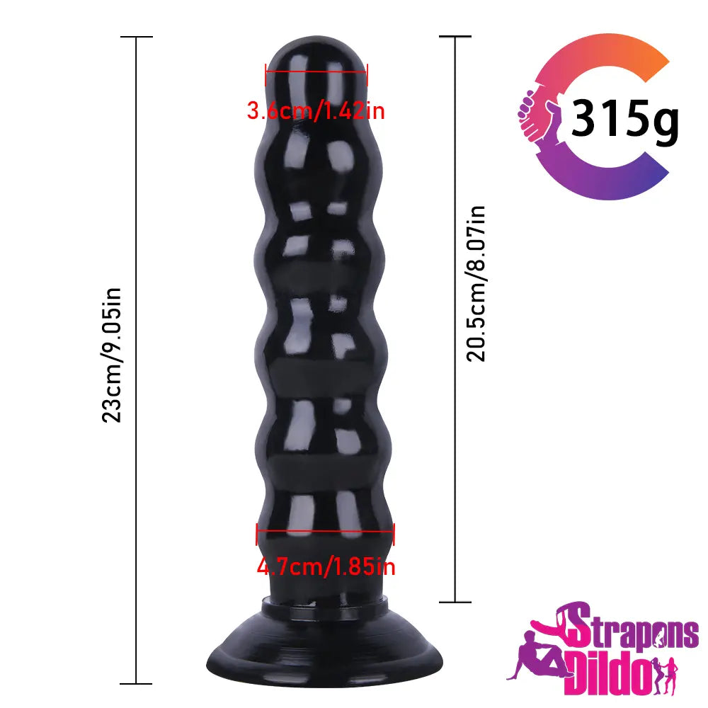 9.05in Strap On Dildo Big Butt Plug With Beads For Female Lesbian - Strap ons Dildo