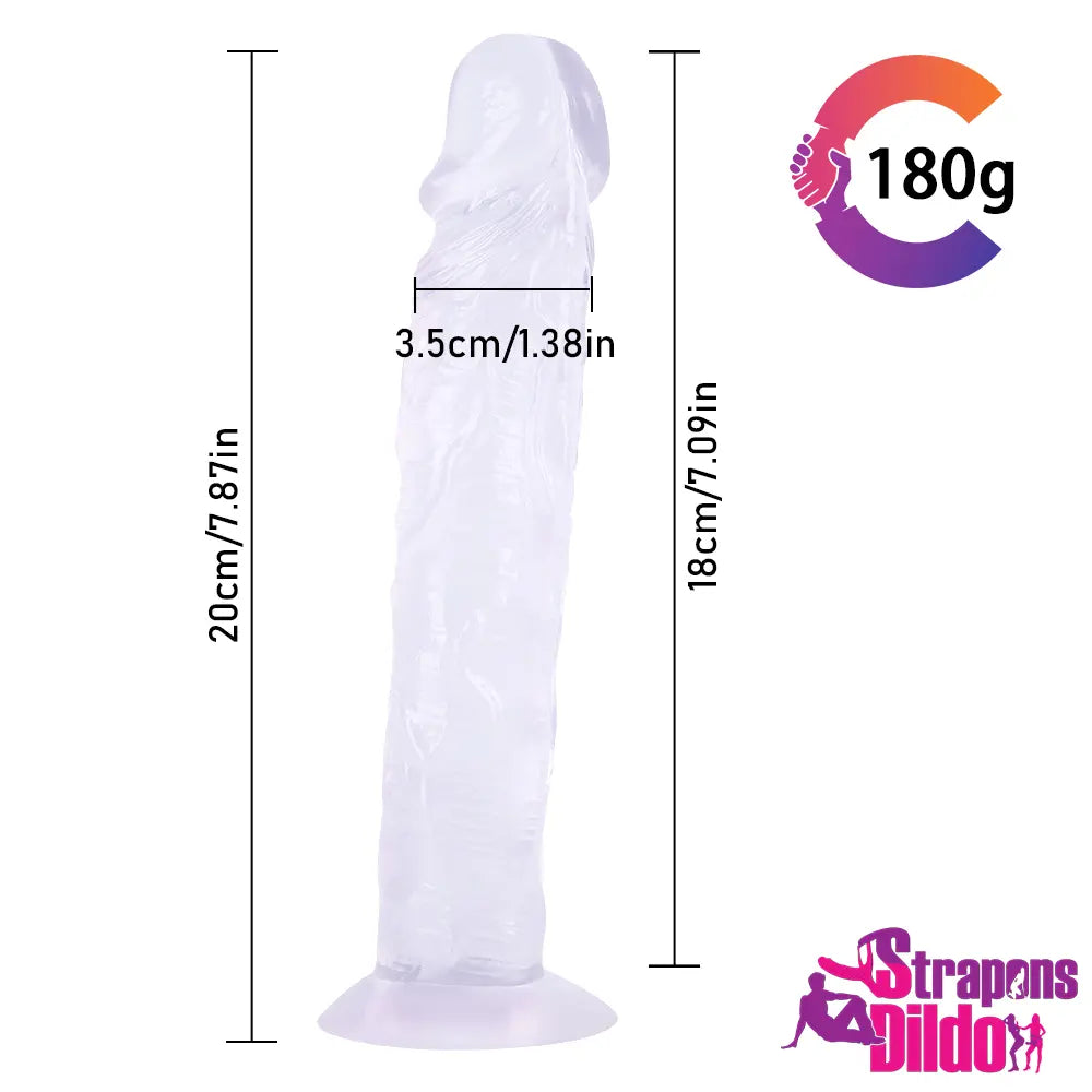 7.87in Realistic Strap On Dildo Penis Sex Toy For Women Lesbian - Strap ons Dildo