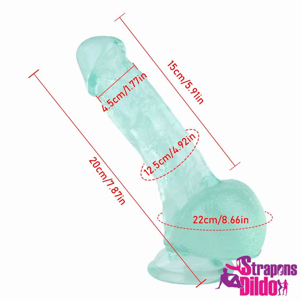 7.87in Realistic Curved Strap On Dildo For Women Sex Toy Dong Penis - Strap ons Dildo