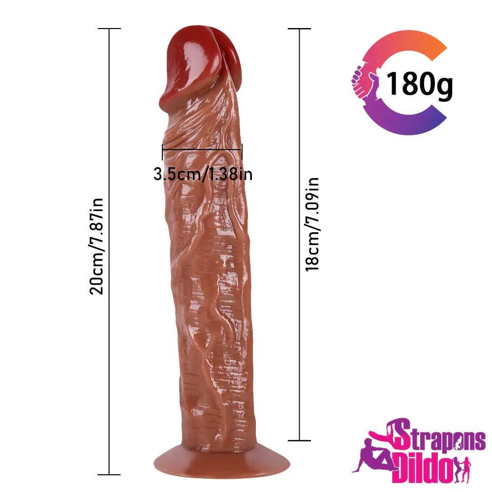 7.87in Realistic Strap On Dildo Penis Sex Toy For Women Lesbian - Strap ons Dildo