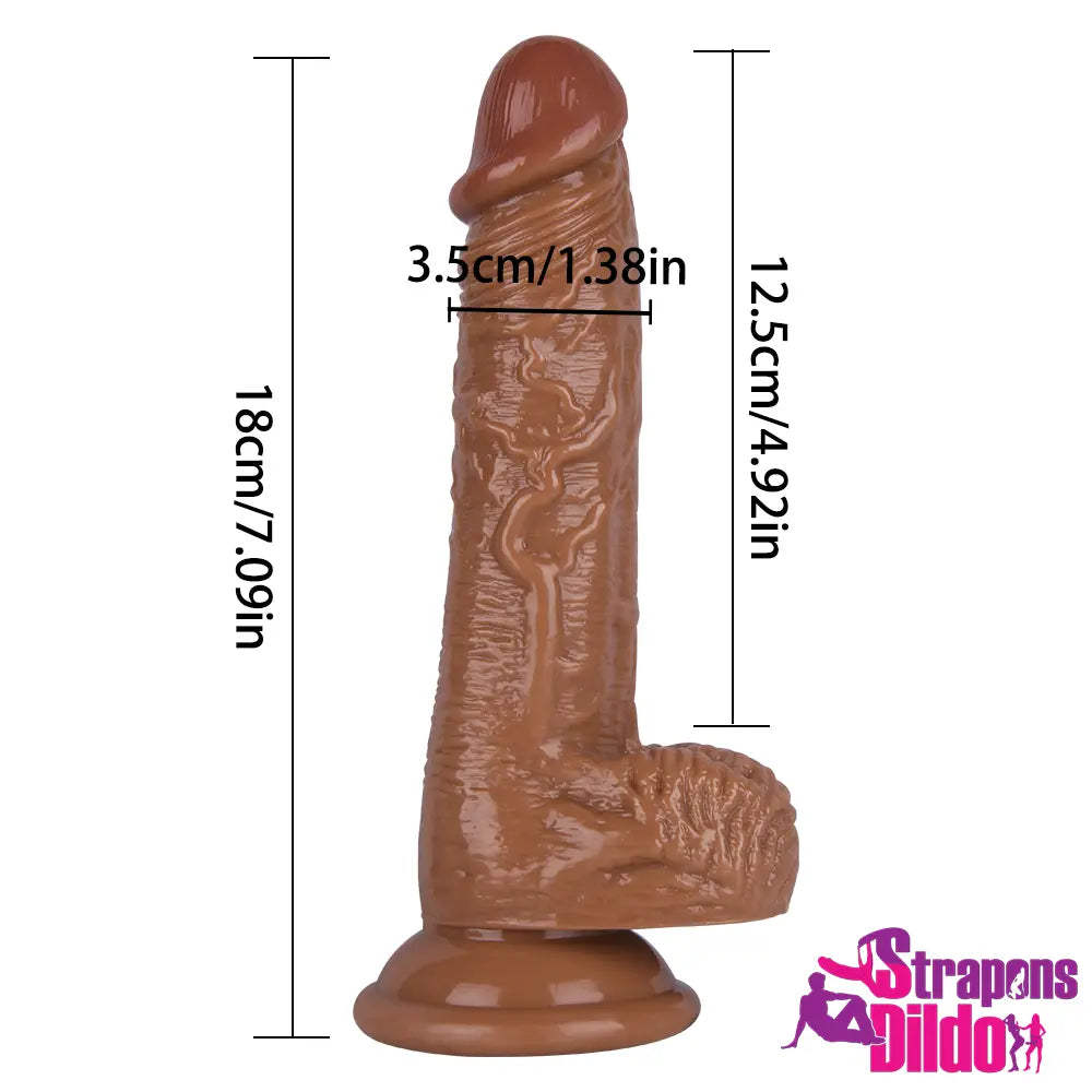 7.09in Realistic Strap On Dildo For Anal Vaginal Adult Sex Toy - Strap ons Dildo