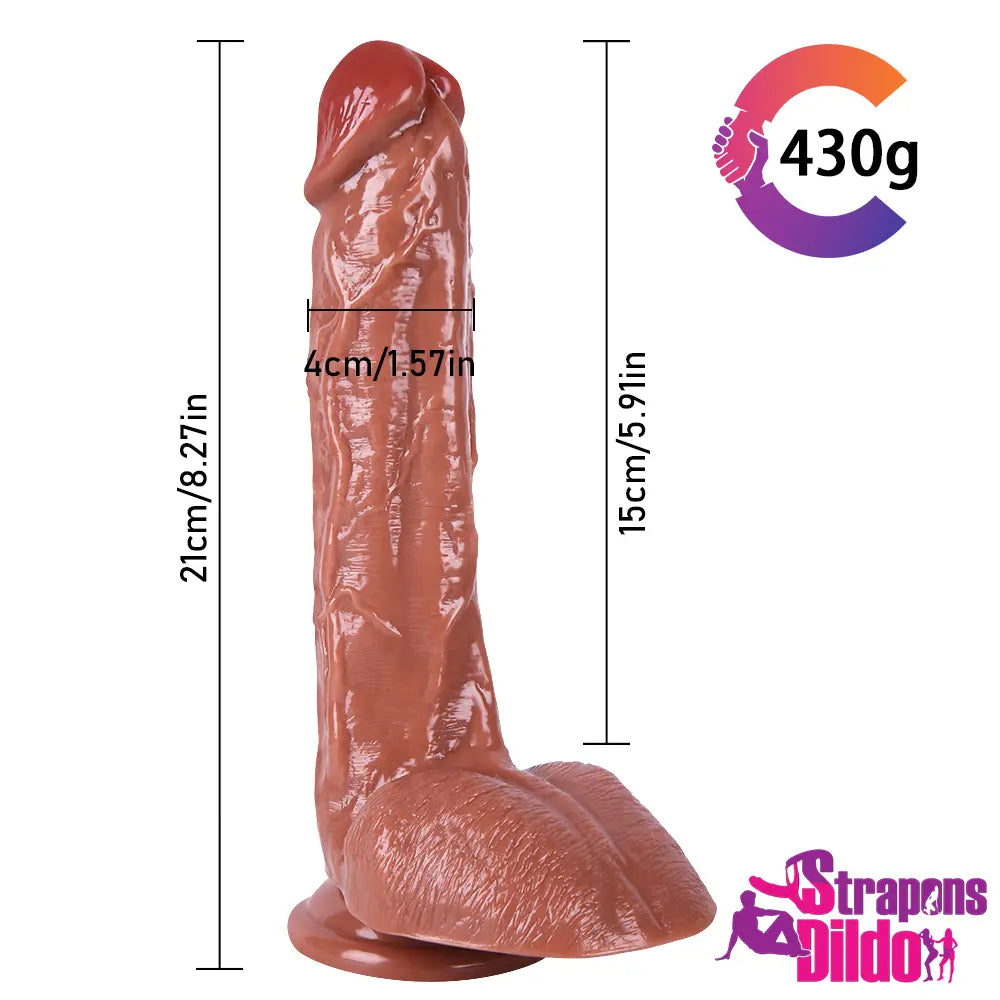 8.27in Lifelike Silicone Big Strap On Dildo For Anal Stimulation - Strap ons Dildo