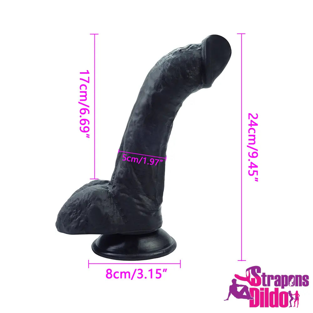 9.45in Curved Design Strap on Dildo For Women Men Stimulation - Strap ons Dildo