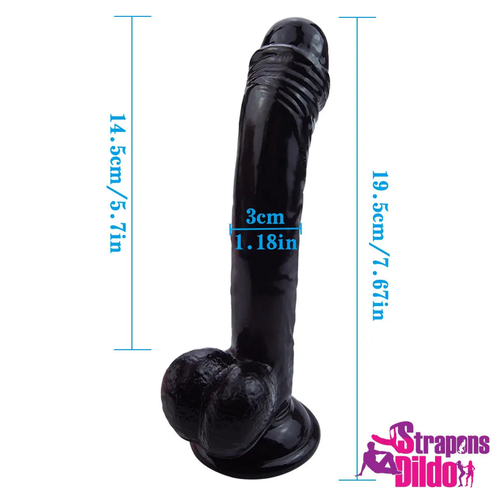 7.67in Real Looking Strap On Dildo For Lesbian Gay Men Sex Orgasm - Strap ons Dildo