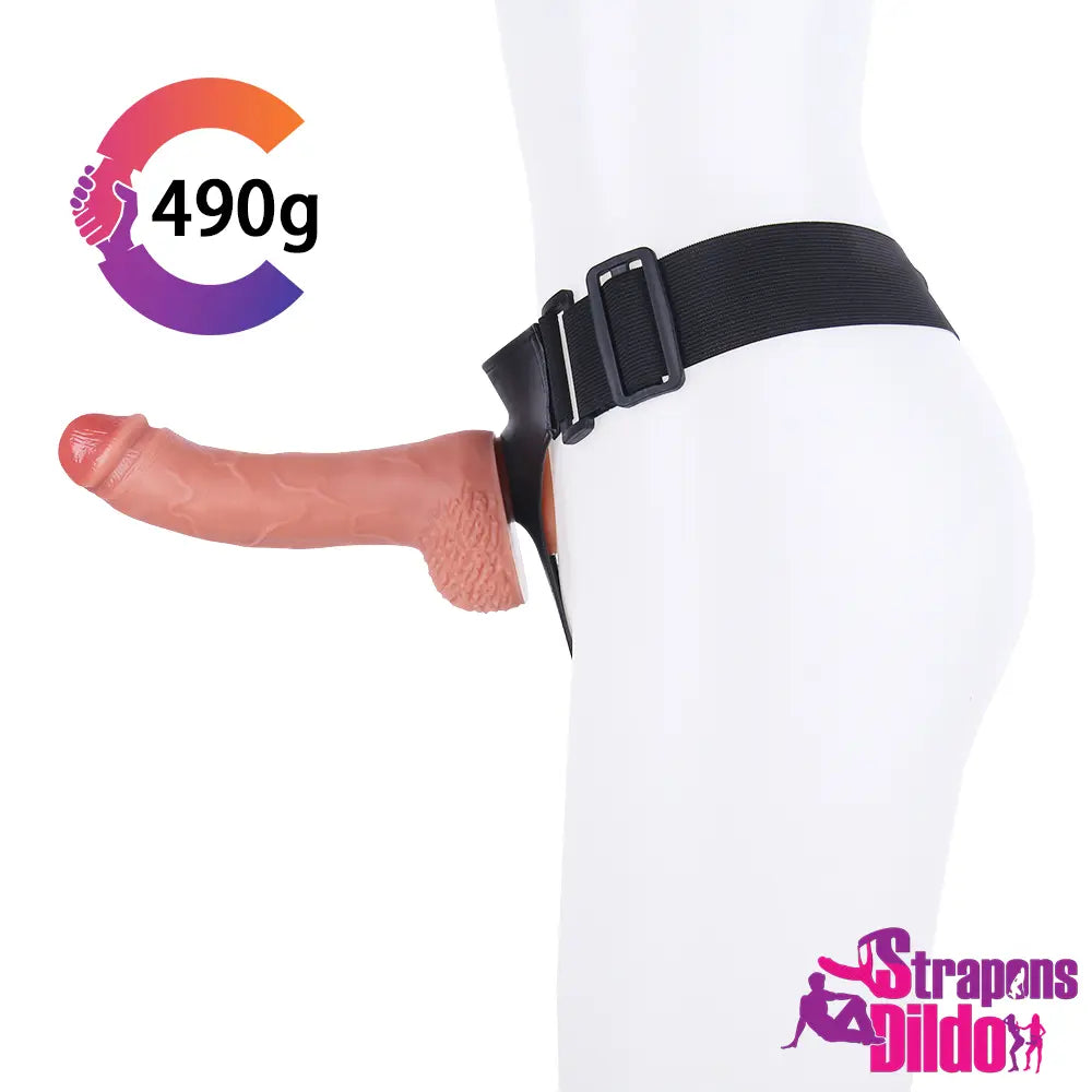 9.06in Realistic Big Silicone Soft Strap On Dildo With Strong Suction Cup - Strap ons Dildo