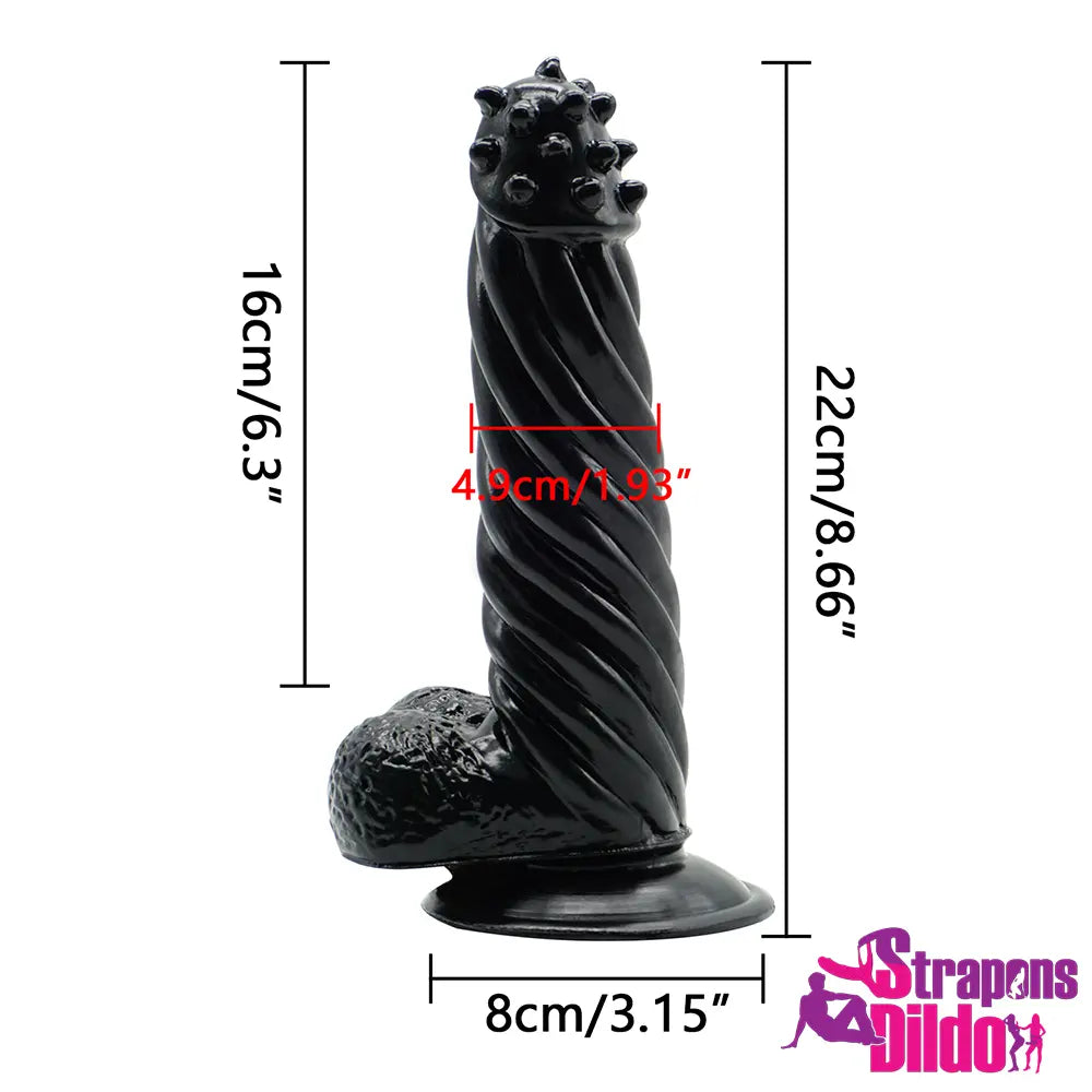 8.66in Premium Spiked Glans Strap on Dildo For Adult Women Men Sex - Strap ons Dildo